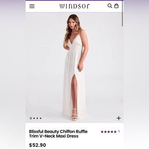 Brand new Windsor Blissful Beauty Chiffon Ruffle V-Neck Maxi dress